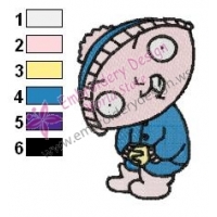 Happy Stewie Family Guy Embroidery Design